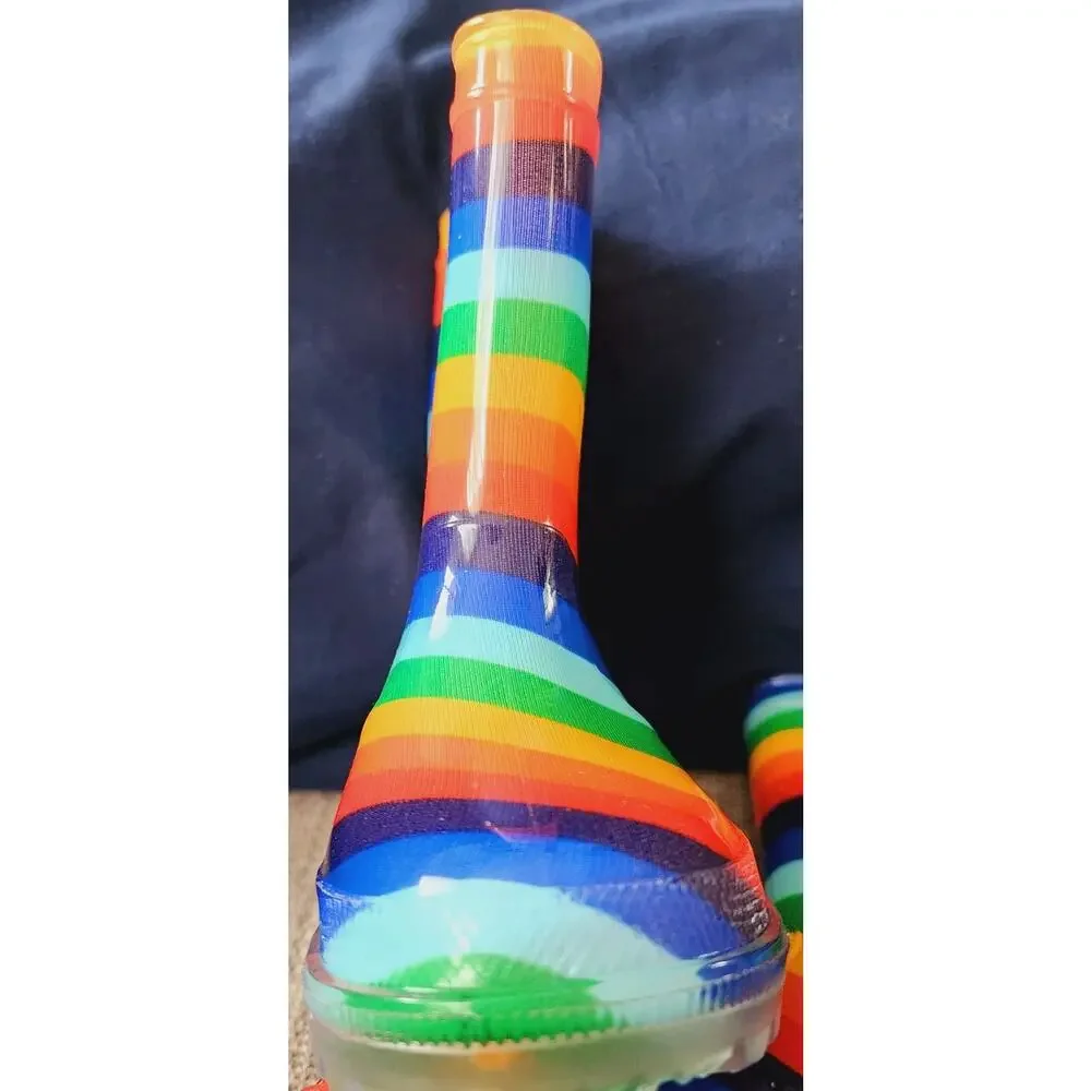 Jasom Girls Rainbow Rubber Rain Boot. Size 7 New with Original pkg. Style 86759